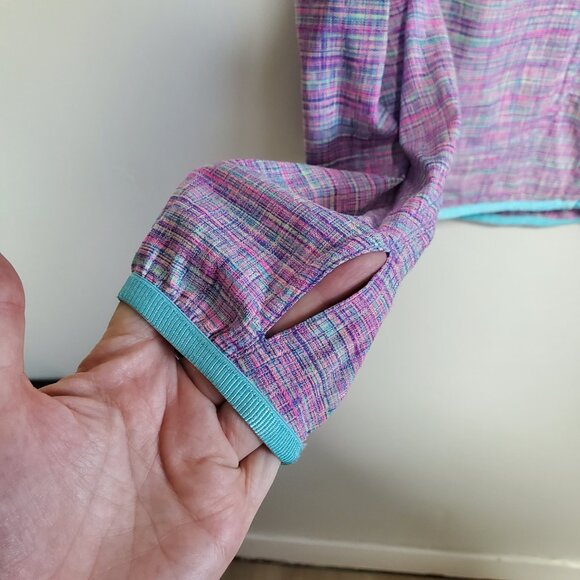 IVIVVA LULULEMON Full Zip Lightweight Jacket Windbreaker Packable Plaid Girls 14 - Picture 4 of 16